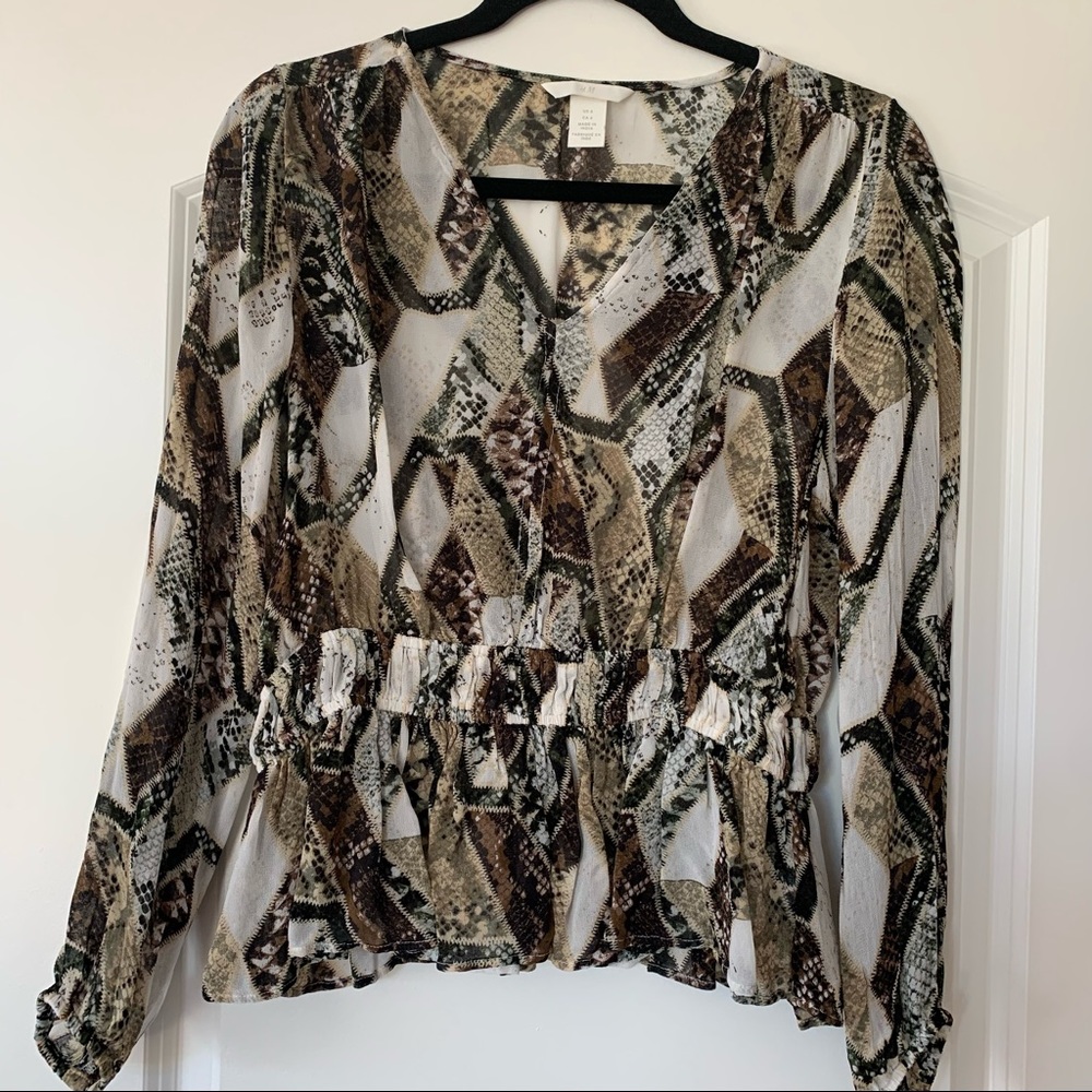 H&M snake print blouse